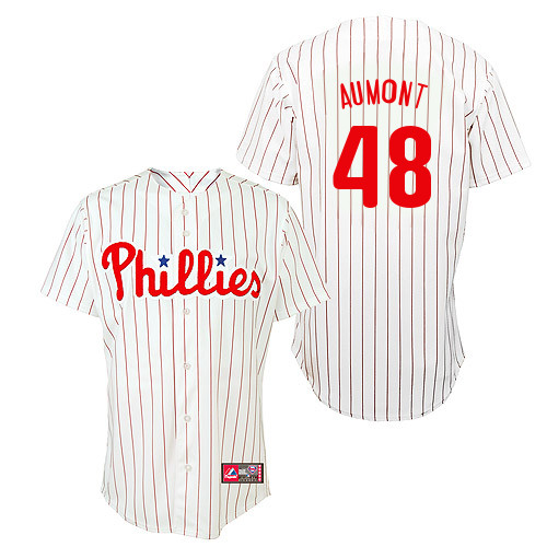 Phillippe Aumont #48 Youth Baseball Jersey-Philadelphia Phillies Authentic Home White Cool Base MLB Jersey